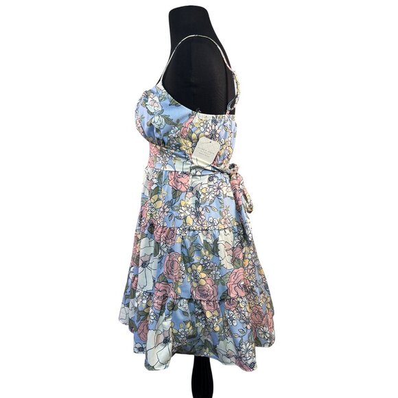 Altard State Size M Floral Spaghetti Strap Dress  Ruched Bodice & Tiered Skirt - Picture 3 of 5